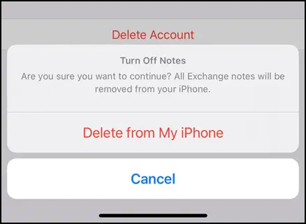 Deleting the Previous Exchange Account