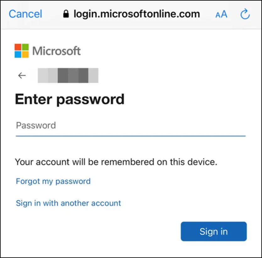 Logging into the Account