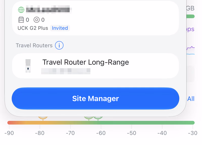 Unifi Travel Router in the Unifi App