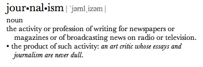 Journalism-Definiition