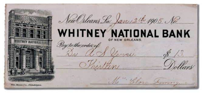 A Cheque from 1905