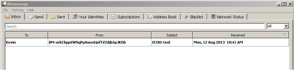 setting up bitmessage