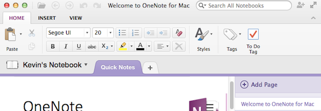 Microsoft OneNote for OS X