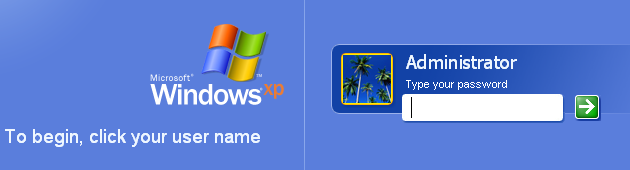 Windows XP Login Screen