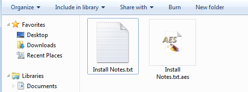 A File Encrypted By AES Crypt (at right)