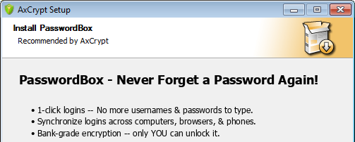 AxCrypt Setup Install Other App