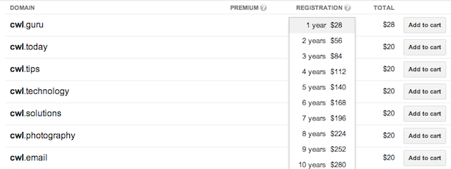 Google Domains Pricing