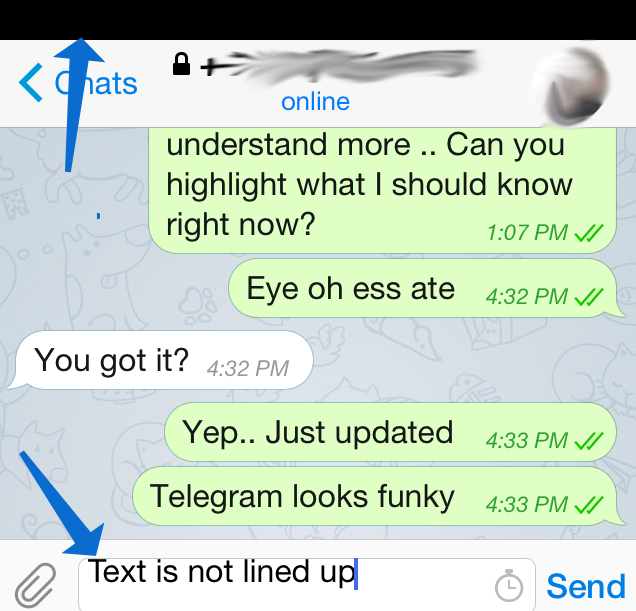Telegram on iOS 8