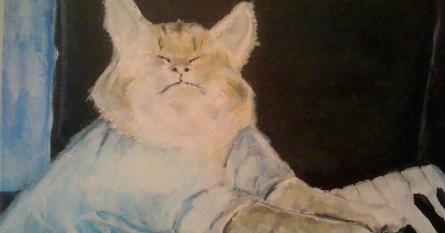Keyboard Cat, Acrylic on Canvas