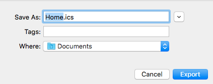 OS X Calendar Export