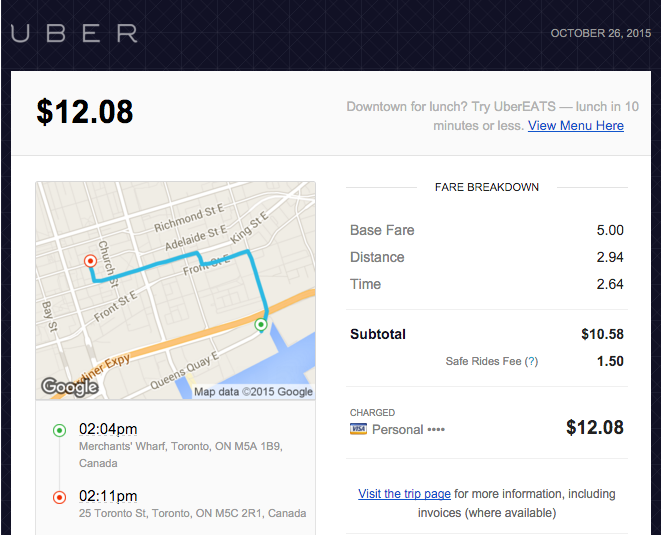 UberXL Trip Details