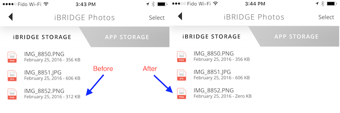 Visual of iBridge 2.0.8 Data Loss