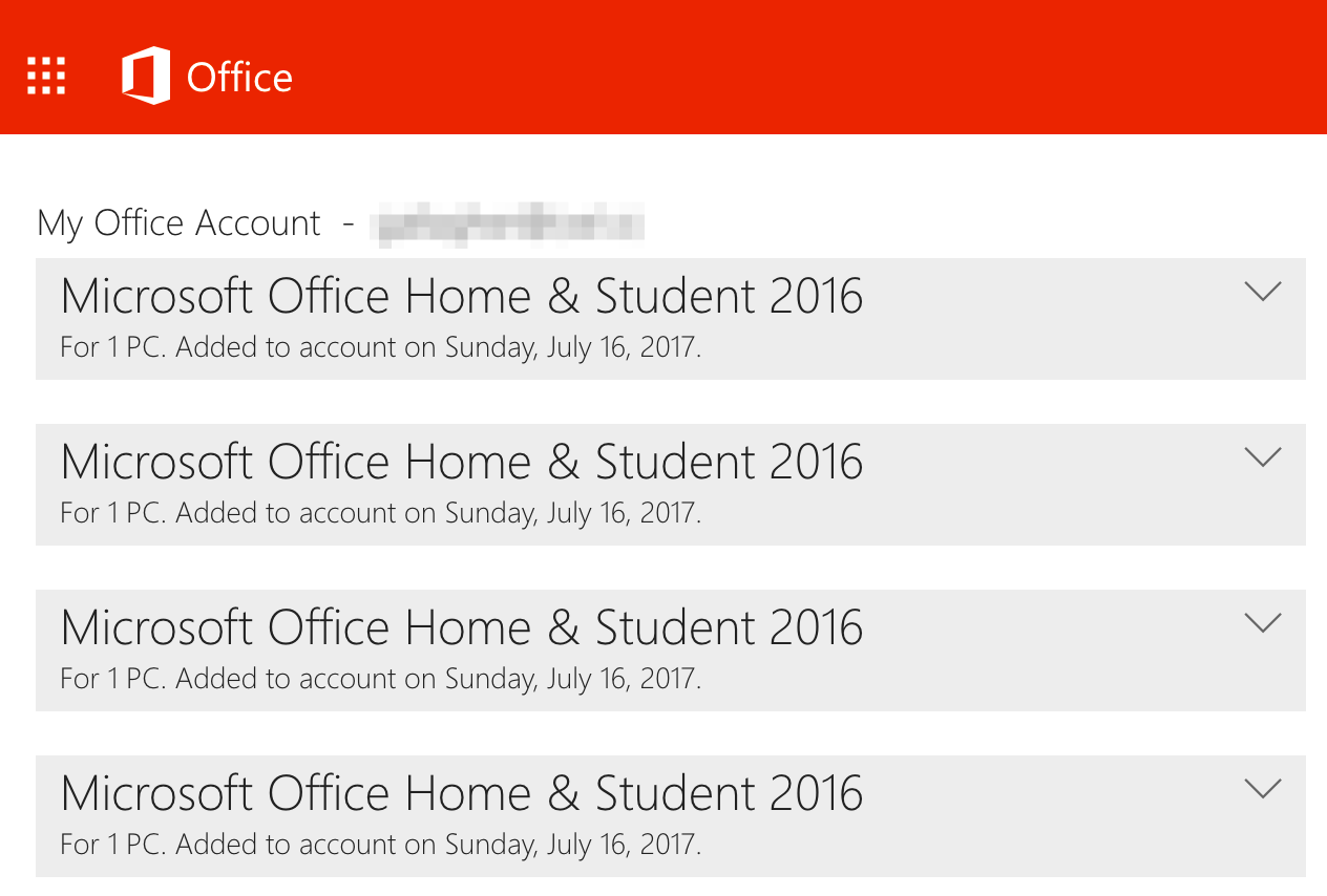 Office 2016 My Account